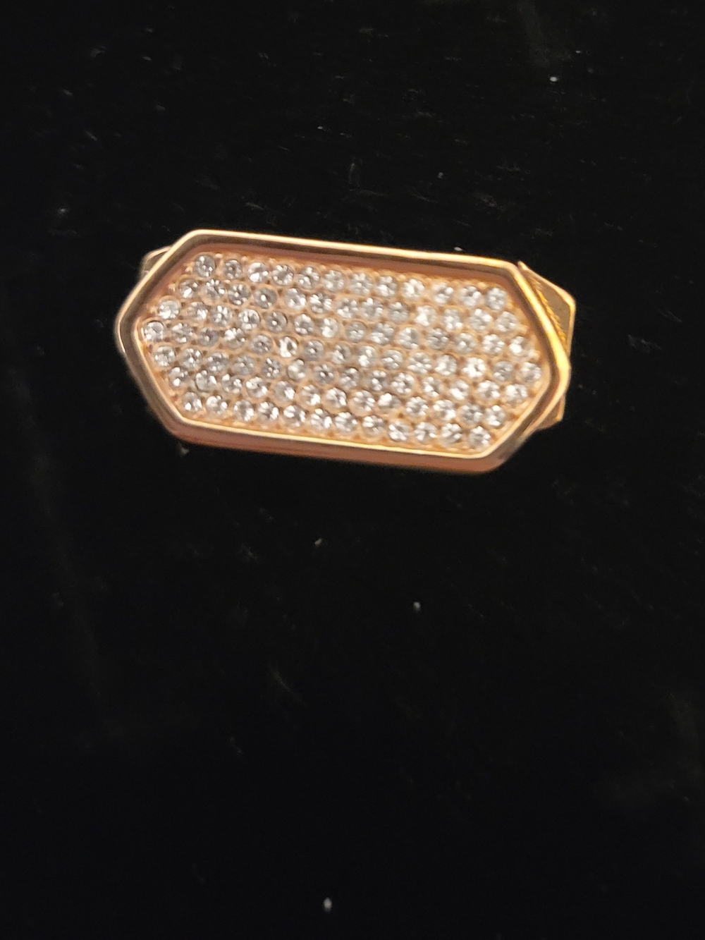 Gold Pavé Crystal Hexagon Slide Charm. Keep Collective